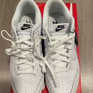 low dunks all white